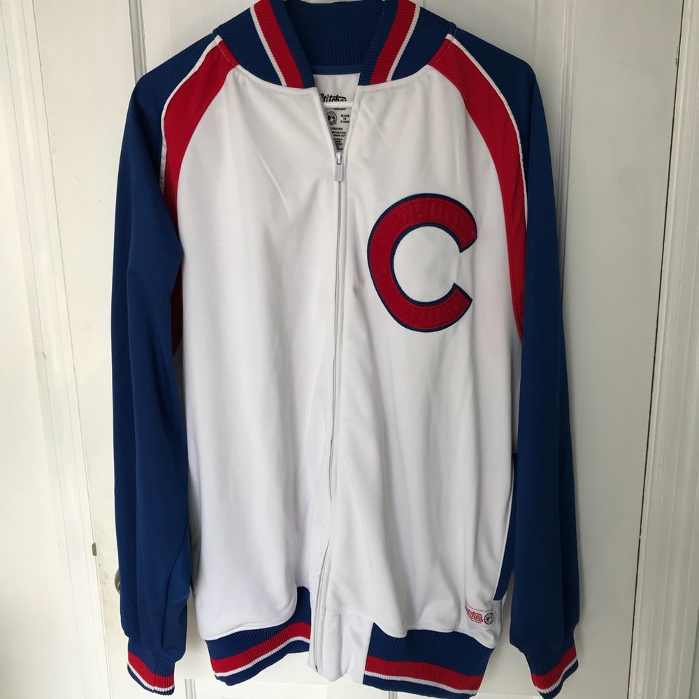 Chicago Cubs-Inspired White, Blue & Red Track Jacket